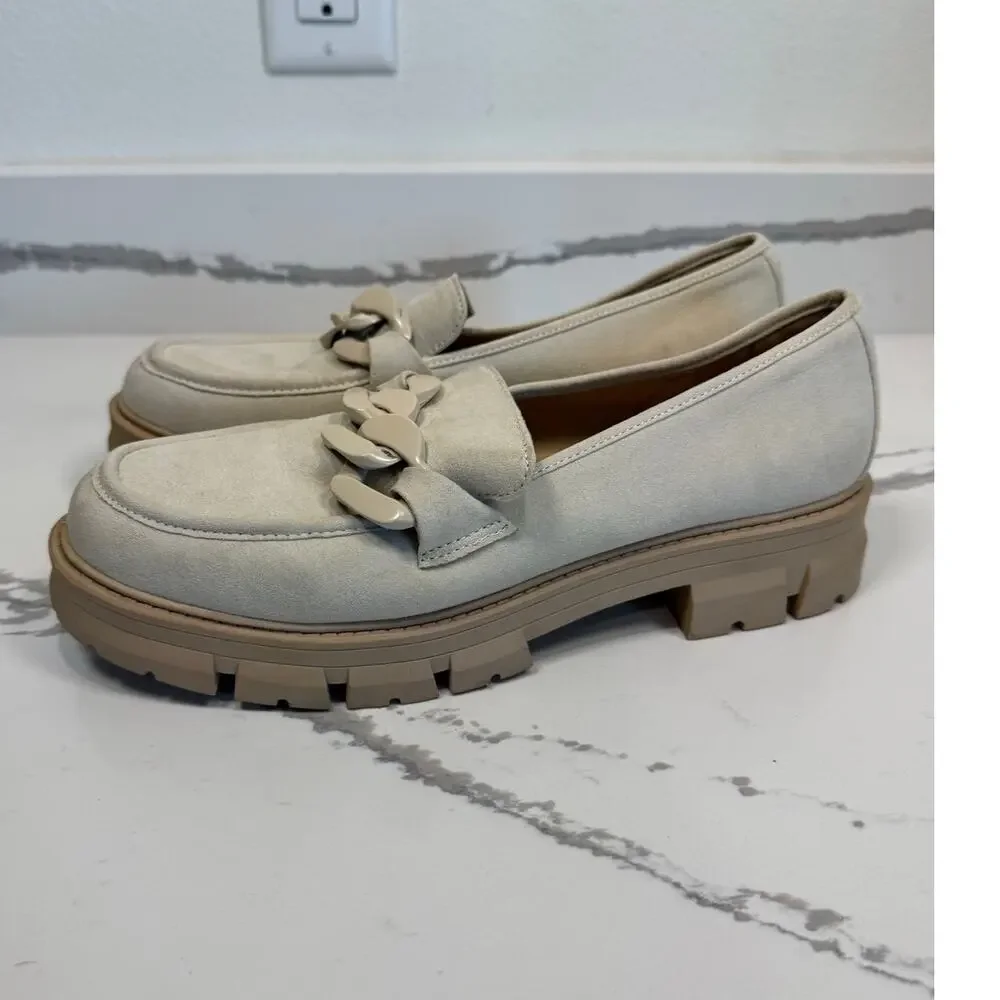 Wonderly Lana‎ Lug Loafer Chunky Cream Size 10 Chain-never worn, just in closet!